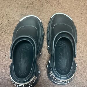 Balenciaga Black Kids Clogs with Silver Accent Hardware